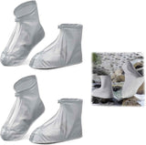 overshoes, waterproof, 4 reusable bike overshoes, anti-slip reinforcement with zip closure, can be worn anywhere, rain protection for shoes when cycling