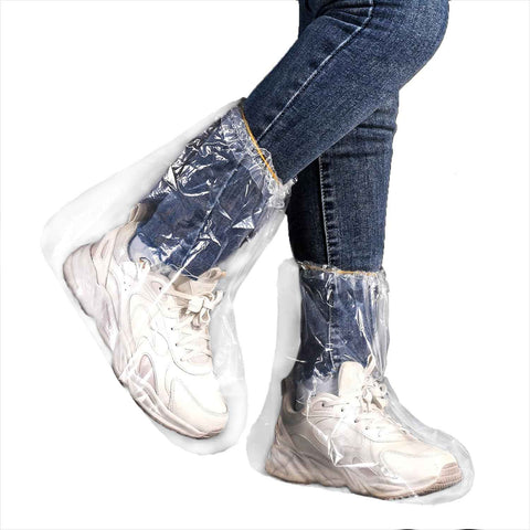 10 pairs of waterproof rain shoe covers with elastic bands, disposable shoe covers for men and women, transparent waterproof anti-slip shoe covers for outdoor camping