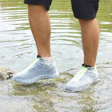 Silicone overshoes, waterproof shoe covers, reusable anti-slip suitable for rain, snow, rough beaches and narrow paths transparent L (39--42)
