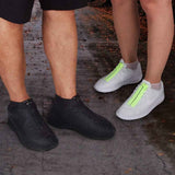 Silicone overshoes, waterproof shoe covers, reusable anti-slip suitable for rain, snow, rough beaches and narrow paths transparent L (39--42)
