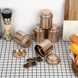 Petluno Set of 6 Loose Leaf Tea Tins 227ml Metal Nut Storage Jars Airtight Containers Kitchen Spice Jars, Food Tin for Tea, Coffee, Biscuits, Sugar