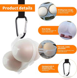 3 pieces egg holders for 2 eggs, egg box, portable egg case with carabiner, egg holder, plastic, transparent, refrigerator, kitchen, outdoor, picnic, camping