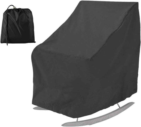 Patio rocking chair Cover waterproof Oxford fabric heavy Veranda lounge garden chair outdoor furniture protective cover (black)