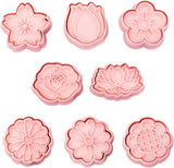 Set of 8 cookie cutters for kids, 3D cookie cutter, flower shape, cookie shape, DIY, baking cakes, tool, fondant, cake, baking