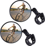 Petluno Bike Mirrors, 2 large angle mirrors 360° rotatable, adjustable, HD-nylon resin bike mirrors, for handlebars 15 to 35 mm, bike accessories for all round bikes