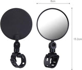 Petluno Bike Mirrors, 2 large angle mirrors 360° rotatable, adjustable, HD-nylon resin bike mirrors, for handlebars 15 to 35 mm, bike accessories for all round bikes