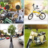 Petluno Bike Mirrors, 2 large angle mirrors 360° rotatable, adjustable, HD-nylon resin bike mirrors, for handlebars 15 to 35 mm, bike accessories for all round bikes
