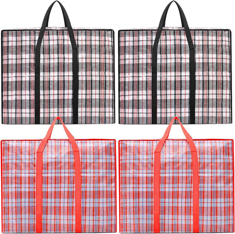 Storage bags, 4 pieces, large reusable moving bags, with zip closure and handles, storage bag, clothing, laundry bag, capacity, multifunctional for duvets