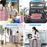 Storage bags, 4 pieces, large reusable moving bags, with zip closure and handles, storage bag, clothing, laundry bag, capacity, multifunctional for duvets