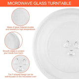 Magnetron plate, glass, 24.5 cm, microwave plate, turntable, glass plate, microwave accessories, replacement turntable with 3 attachments for standard round microwaves