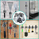 Petluno Broom Holder - Tool Holder Broom Wall Mount System Multi Wall Holder Mounting System Garden Tools Set Including Fixing Hardware (blue) grey 6