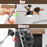 Feather duster, extendable, telescopic cleaning cloth, washable, ostrich feathers, cobweb duster with telescopic handle, cleaning supplies, home, car, office