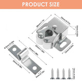 Petluno 6 pack double roller cabinet lock, roller catch hardware for cupboard kitchen cabinet door locks, cabinet door locks and latches with screws, silver