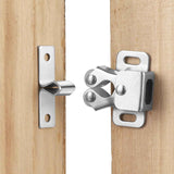 Petluno 6 pack double roller cabinet lock, roller catch hardware for cupboard kitchen cabinet door locks, cabinet door locks and latches with screws, silver