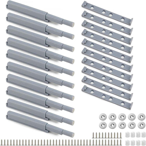 Petluno® Pack of 10 push-to-open door openers, soft close door dampers for kitchen cabinet doors