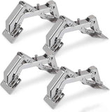 Spring-loaded hinge, 170 degrees, for kitchen cabinets, door hinges, large angle door hinges, angle stop, self-closing hinge, 4 pieces, improved version with buffer damping