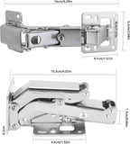 Spring-loaded hinge, 170 degrees, for kitchen cabinets, door hinges, large angle door hinges, angle stop, self-closing hinge, 4 pieces, improved version with buffer damping