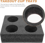 Takeaway Coffee Cup Bottle Carrier: 2Pcs Black Holders Foam - Hot or Cold Drinks Carrier Trays - Beverage Trays for Package Service - Packaging Supplies