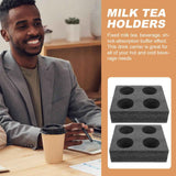 Takeaway Coffee Cup Bottle Carrier: 2Pcs Black Holders Foam - Hot or Cold Drinks Carrier Trays - Beverage Trays for Package Service - Packaging Supplies