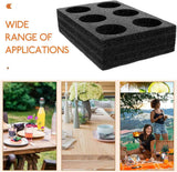 Petluno 6 Holes Takeout Beverage Cup Trays, Hot Cold Drinks Fixing Holders, Foam Coffee Carrier, Packing Tool for Restaurant Black