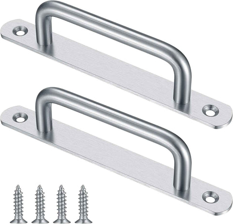 2 pieces sliding door handles, split door handles, sliding door handle with stainless steel plate, cabinet door handle, shed door handles, garden door handles (192 mm) 192MM