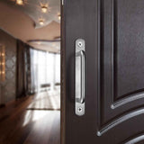 2 pieces sliding door handles, split door handles, sliding door handle with stainless steel plate, cabinet door handle, shed door handles, garden door handles (192 mm) 192MM