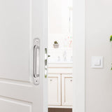 2 pieces sliding door handles, split door handles, sliding door handle with stainless steel plate, cabinet door handle, shed door handles, garden door handles (192 mm) 192MM