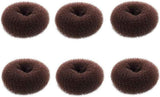 Extra Small Bun Makers for Kids, 6 PCS Chignon Donut Sock Forms for Girls, Mini Doughnut Shapers for Short and Thin Hair (2 Inch, Dark Brown)