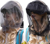 Mosquito Head Net Mesh with Drawstring, Bug Face Netting for Hats, Mesh Face Shield for Men & Women Screen Net for Any Outdoor Lover Midges, Bugs & Gnats (2 Packs, Black Grey, Updated Size)