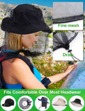 Mosquito Head Net Mesh with Drawstring, Bug Face Netting for Hats, Mesh Face Shield for Men & Women Screen Net for Any Outdoor Lover Midges, Bugs & Gnats (2 Packs, Black Grey, Updated Size)