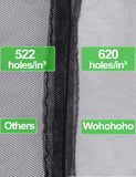 Mosquito Head Net Mesh with Drawstring, Bug Face Netting for Hats, Mesh Face Shield for Men & Women Screen Net for Any Outdoor Lover Midges, Bugs & Gnats (2 Packs, Black Grey, Updated Size)