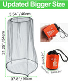 Mosquito Head Net Mesh with Drawstring, Bug Face Netting for Hats, Mesh Face Shield for Men & Women Screen Net for Any Outdoor Lover Midges, Bugs & Gnats (2 Packs, Black Grey, Updated Size)