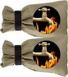 Outdoor Faucet Cover for Winter Freeze Protection 10'' x 8'', 2 Packs Khaki Thickened  Frost Free Outdoor Faucet Covers for Pipe Insulation Waterproof Insulated Spigot Backflow Cover