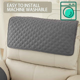 Armrest Chair Covers, Stretch Armchair Couch Arm Rest Cover, Waterproof Armchair Slipcover Nonslip Quilted Furniture Protector for Pets Leather Sofa Couch (Dark Gray,1 Person (Set of 3))