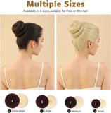 Hair Bun Maker Set, Donut Bun Maker Set With 4pcs Dark Brown &4pcs Beige(2 extra-large,2 large,2 medium and 2 small), 5 pieces Hair Elastic Bands, 40 pieces Hair Bobby Pins (Brown and Gold)