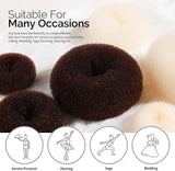 Hair Bun Maker Set, Donut Bun Maker Set With 4pcs Dark Brown &4pcs Beige(2 extra-large,2 large,2 medium and 2 small), 5 pieces Hair Elastic Bands, 40 pieces Hair Bobby Pins (Brown and Gold)