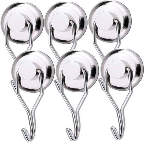 Youngneer 100 LBS Magnetic Hooks Heavy Duty for Hanging BBQ Grill Tools Pot Holders Strong Neodymium Refrigerator Magnet Hanger Hook Swivel Swing for Locker Kitchen Classroom Cruise Cabins