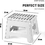 Folding Step Stool, 9 Inch Lightweight Foldable Stool Kids Step Stool for Kitchen Bathroom Home Bedroom, Sturdy Kid Foot Stepping Stool, White