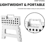 Folding Step Stool, 9 Inch Lightweight Foldable Stool Kids Step Stool for Kitchen Bathroom Home Bedroom, Sturdy Kid Foot Stepping Stool, White