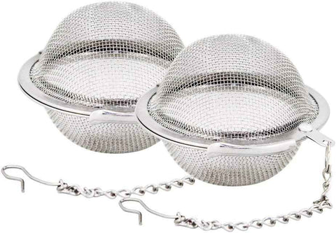 Store 2pcs Stainless Steel Mesh Tea Ball Inch Tea Strainers Tea Strainer Filters for Tea (2.1 inches)
