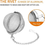 Store 2pcs Stainless Steel Mesh Tea Ball Inch Tea Strainers Tea Strainer Filters for Tea (2.1 inches)