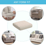 Outdoor Waterproof Couch Cushion Covers, Stretch Individual Patio Chair Cushion Outdoor Seat Cushion Pad Replacement Sofa Cushion Protector Sofa Slipcover (Cream, 2Pcs)