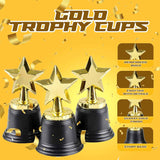 Star Trophy Awards - Pack of 12 Bulk - 4.5 Inch, Gold Award Trophies for Kids Party Favors, Props, Rewards, Winning Prizes, Competitions for Kids and Adults