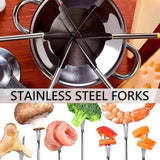 12 Pieces Fondue Forks, Stainless Steel Fondue Forks Roasting Sticks 24cm Fondue Skewers with Heat Resistant Handle for Cheese Chocolate Fondue Roast Marshmallows Meat