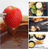 12 Pieces Fondue Forks, Stainless Steel Fondue Forks Roasting Sticks 24cm Fondue Skewers with Heat Resistant Handle for Cheese Chocolate Fondue Roast Marshmallows Meat