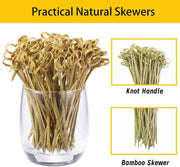 Charcuterie Cups with Cocktail Picks, 12 OZ Paper Appetizer Cups 24 Pcs with 4.7 Inch Bamboo Knot Skewers 100 Pcs, French Fries Holder Cones Brown, Party Supplies