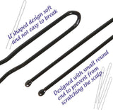 Hair Donut Bun Maker Set - 4 Bun Shapers, 20 Invisible Nets, 5 Elastics, 20 Bobby Pins (Black)