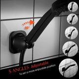 Hand held Shower Head Holder-4 Degree Adjustable-Adhesive Base Install in a Breeze with Screw Alternative to Fit All Surfaces. RV Camper Shower Wand Holder. (Matte Black)