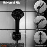 Hand held Shower Head Holder-4 Degree Adjustable-Adhesive Base Install in a Breeze with Screw Alternative to Fit All Surfaces. RV Camper Shower Wand Holder. (Matte Black)