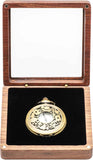 Walnut Wood Pocket Watch Gift Box with Clear Acrylic Lid Portable Single Pocket Watch Display Storage Travel Case Organizer for Men Women (Black Inner)